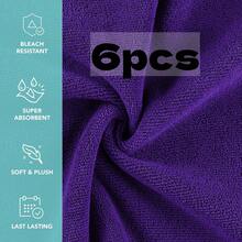 6/14条装卸妆巾，12 x 12英寸，柔软超细纤维面巾，可重复使用，适合所有肤质，温和有效清洁面部，适用于水疗、面部护理、婚礼、节日等场合，也可作为大礼赠送。 - 彩色 - 查看 10