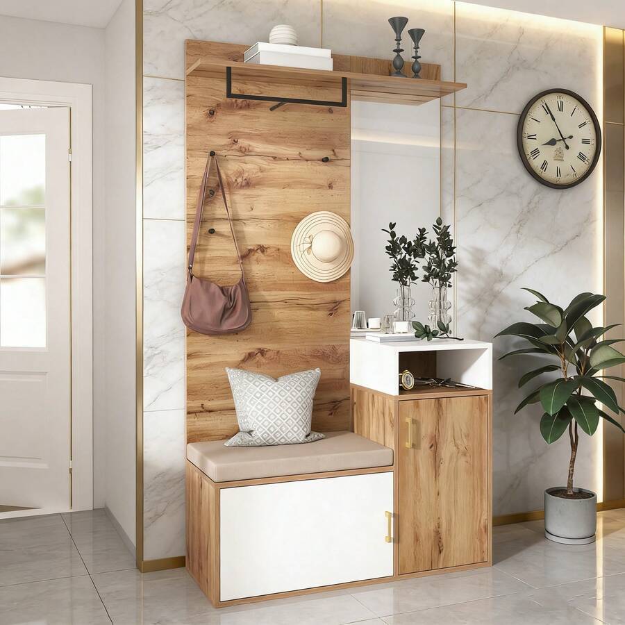 Bedroom Armoires - White + Wood + MDF + Particle Board - View 1