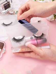 10pcs/30pcs Eyelash Care Bags, Eyelash Packaging Bags, Cosmetic Original Design Bags, Suitable For Vanity Accessory Storage, Jewelry Storage Box, Cosmetic Storage Box, Perfume Storage Box, Cosmetic Bag, Small Eyelash Zipper Case, Travel Care Accessories, Organized Makeup Bag, Travel Essentials. - Multicolor - View 3