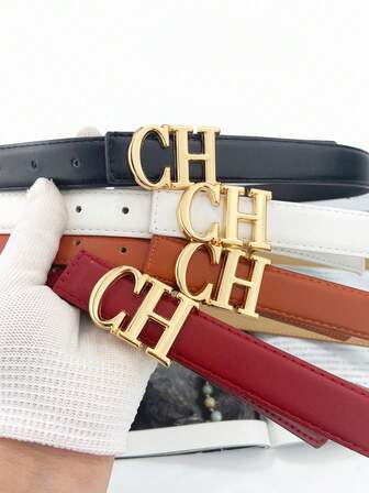 3pcs Women's Belts, High-Quality Letter Buckle, Fashion Versatile, Suitable For Jeans, Trousers, Summer, Autumn, Halloween