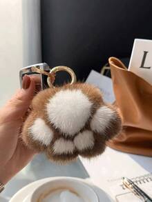 1pc Cat Paw Pendant Bag Charm, Cute Mini Paw Keychain Accessory, Birthday Gift, Suitable For Valentine's Day