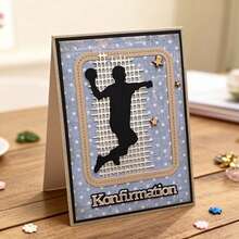 Creative Grid Metal Cutting Dies, DIY Scrapbooking Album And Embossing Stencil, Greeting Card Making Tool, Card Paper Cutting Crafts ,Gift Card Making Template Die Cuts. - Silver - View 8