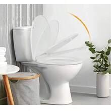 Asiento para Inodoro Blanco con Tapa | Diseño Clásico y Resistente,Asiento para inodoro fabricado en material resistente y duradero, ideal para uso diario. Su diseño clásico en color blanco se adapta fácilmente a la mayoría de los sanitarios estándar, aportando una apariencia limpia y elegante al baño. Cuenta con tapa y asiento ergonómicos que ofrecen comodidad, fácil limpieza y una instalación sencilla. Perfecto para hogares, oficinas o espacios comerciales. - BLANCO - Ver 7