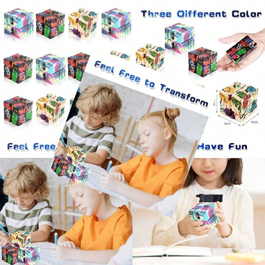 12 Pieces Infinity Cubes Mini Cool Fidget Toys For And Adult Sensory Gadget Best For Stress. Hand Held Fidget Blocks. ColorfulIntellectual Stimulation And Stress Relief - 豐富多彩的 - 查看 1