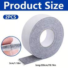 3 Rolls Window Anti-Condensation Absorbing Strips, Self-Adhesive Reusable Anti-Condensation Felt Sealing Tape To Absorb Moisture And Keep Dry - Multicolor - View 1