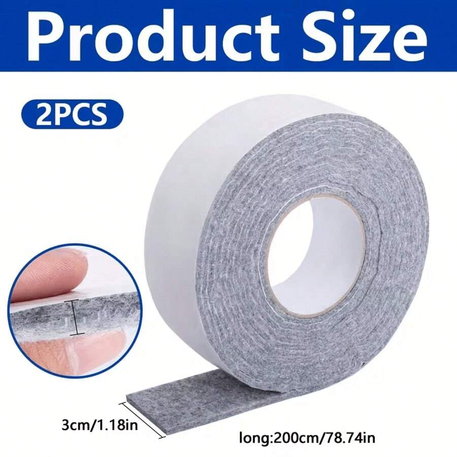3 Rolls Window Anti-Condensation Absorbing Strips, Self-Adhesive Reusable Anti-Condensation Felt Sealing Tape To Absorb Moisture And Keep Dry - Multicolor - View 1