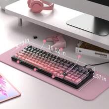 MageGee GK960 Wireless Gaming Keyboard, RGB Tri-Mode Wired/BT/2.4G Creamy Keyboard With Number Pad, 4000mAh Battery, Knob Control, Side Printed Keycaps, 19-Key Anti-Ghosting - B-Pink - 查看 7