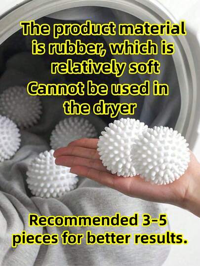 1pc Reusable Laundry Washing Ball - Rubber Material, Stain Removal & Lint Remover, Clothes Specific, No Power Needed, Essential Household Cleaning Item, Fabric Softener Dryer Ball, Reduces Wrinkles & Static, Prevents Tangling In Home & Laundromat, No Electricity Required, Suitable As Toy For Cats & Dogs, Great Gift For Mother's Day, Valentine's Day, Friends, Moms, Girlfriends, Random Color & Style