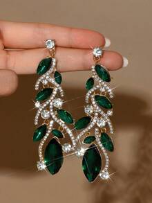 2只水晶耳环，白色、红色、蓝色、绿色水钻耳环，夸张的女士派对主题耳环，优雅精致的礼物 - 2pcs耳環1522 - 查看 7