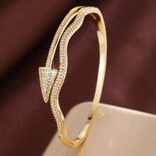 1pc Fashionable Women Bracelet With Artificial Zirconia Stones In Arrow Circle Design - Multicolor - View 11