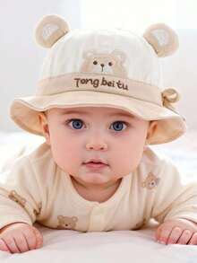 1pc Baby Sun Hat, Cute Adjustable Bucket Hat For Outdoor Use, Suitable For 6-24 Months Baby Boys And Girls, Spring/Autumn - Small Animal Fisherman's Hat - View 3