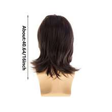 男士短款棕色假发，自然层次感合成假发，适合万圣节角色扮演派对。 - 彩色 - 查看 4