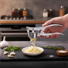 1pc Manual Garlic Press, Easy To Crush And Peel, Ideal For Home Cooking, Essential Kitchen Tool | Modern Kitchen Gadget | Cooking Utensil, Garlic Crusher With Peeler - Multicolor - View 10