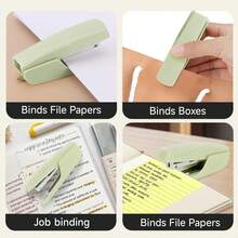 这款马卡龙色迷你订书机便携易用，适合办公使用。它是一款绿色的小型桌面订书机。 - 彩色 - 查看 11