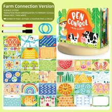 Montessori Early Education Farm Alphabet Ocean Numbers Erasable Pen Control Training Cards Early Education Book - Multicolor - View 16