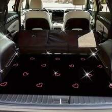 1pc Multifunctional Car Trunk Storage Mat, Heart Pattern Design On Black Background, Customized For Specific Car Models, Simple & Elegant Design, Refreshes Car Interior Space, Compatible With Most Vehicles, Ideal Father's Day Gift