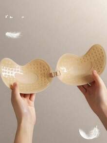 1pc/2pcs Invisible Silicone Strapless Push-Up Bra, Backless Design With Nipple Covers, Waterproof And Reusable, Suitable For Backless Wedding Dresses - Multicolor - View 20