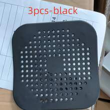 3pcs Square Silicone Suction Cup Hair Catcher (14.5cm/5.7in) - Reusable Flat TPR Drain Plug/Filter For Shower/Bathtub/Bathroom/Kitchen Sink/Laundry | Anti-Clogging Drain Protector - Multicolor - View 8