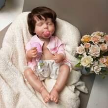 Reborn Doll, Handmade With Rooted Hair And Hand-Painted, Realistic Feeling Lifelike Vinyl Doll, Full Body, Real Life Doll With Gift Set (Bottle, Pacifier, Diaper, Birth Certificate) - Pink - View 3