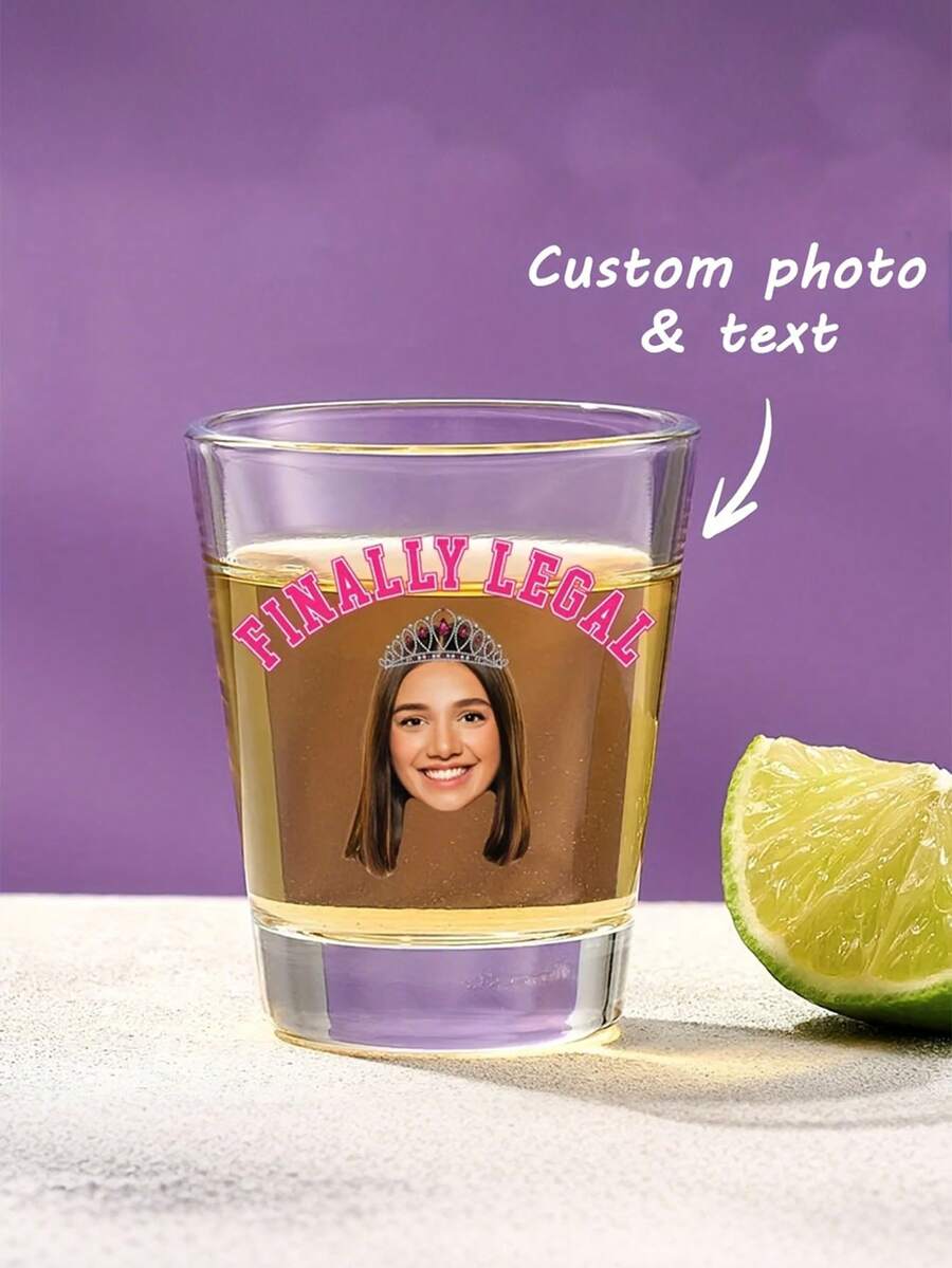 Customized Photo Glass Cup, Photo Wine Glass, Personalized Wine Glass, Customized Birthday Wine Glass, Personalized Photo Wine Glass, Multi-Functional, Interesting Single Party Wine Glass, Party Gift, Bride & Groom, Sisters' Trip, Single Party Gift, Warm Atmosphere, Autumn Home Decor - Multicolor - View 1