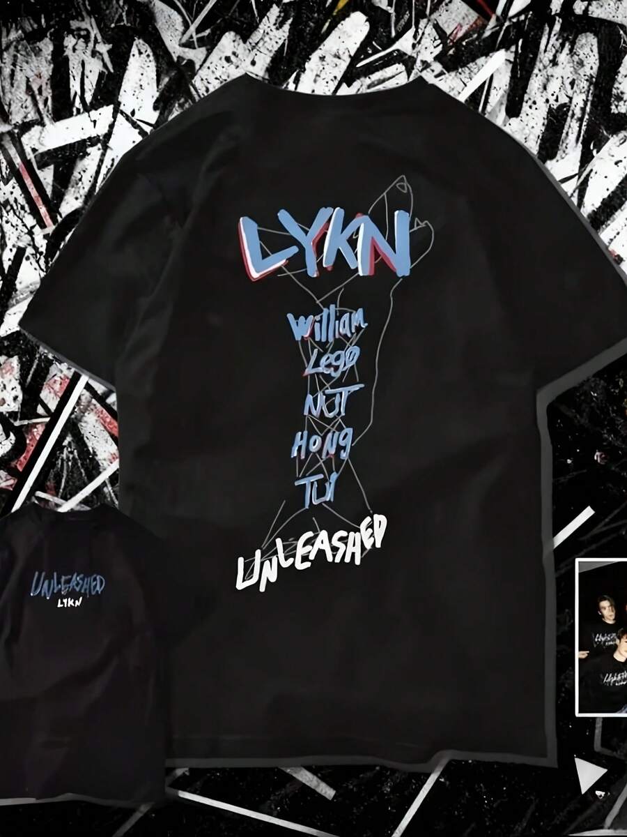 2025 Summer Unleashed Printed Boygrup William Nut Hong Tui Thai Enthu Combed Men Clothes 100% Pure Cotton Printed T-Shirt - Style 25 - View 1