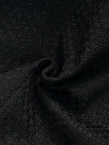 Fashionable Sleeveless Knit Cardigan, Women's Elegant Mid-Length Jacket With Button Details - Black - View 6