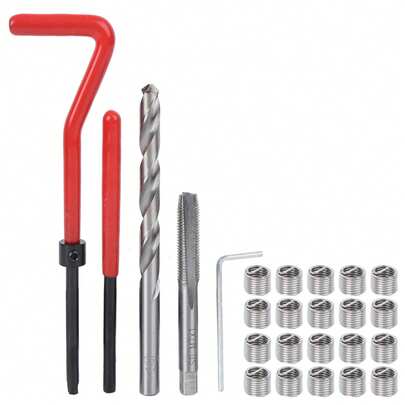 25Pcs M7 Thread Repair Insert Kit With Transparent Plastic Box, Helical Coil Insert Set For Processing Machinery, Automotive & Metal Repair