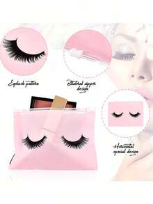 10pcs/30pcs Eyelash Care Bags, Eyelash Packaging Bags, Cosmetic Original Design Bags, Suitable For Vanity Accessory Storage, Jewelry Storage Box, Cosmetic Storage Box, Perfume Storage Box, Cosmetic Bag, Small Eyelash Zipper Case, Travel Care Accessories, Organized Makeup Bag, Travel Essentials. - Multicolor - View 10