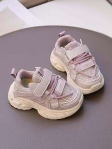 1 paire de baskets respirantes en maille pour enfants, chaussures de sport à semelle souple antidérapante, chaussures polyvalentes de loisirs et de course pour l'extérieur, convenant aux tout-petits, toutes saisons (printemps, été, automne, hiver) - Rose bonbon - Voir 6
