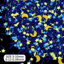 50g/Pack (Multi-Pack, Suitable For Resin, Nail Art And DIY) - Rainbow Moon And Star Shaped Polymer Clay Slices And Acrylic Beads - For Making Slime Charms, Resin, Nail Art Decoration, Lip Gloss DIY - Odorless Clay Slices And Acrylic Beads, Can Be Mixed With Resin For Nail Art Decoration And Crafts, Birthday Party Decor, Wedding Decor, Valentine's Day Decor, Easter Decor - Multicolor - View 6