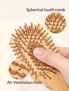 1pc Custom Carved Air Cushion Bamboo Comb, Personalized Wooden Comb, Personalized Hair Brush With Name, Customized Bamboo Hairbrush, Customizable Bamboo Hair Comb For Women, Custom Hair Brush, Anti-Static, Scalp Massager, Personalized Gift - Multicolor - View 4