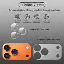 【2025新款隐形手机壳】兼容 17系列，镜头保护膜，磨砂纤维底面，高清玻璃面板，9H防刮防污，超薄贴合，适用于所有手机壳，易于安装和拆卸，无痕，适用于所有Pro Max/Air机型 - 無色 - 查看 13