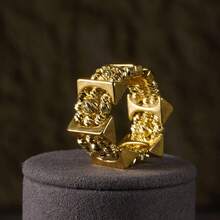 dazzdelic 2件套镀金3D三角形串珠弹力手链戒指套装，男女通用日常佩戴 - 2件套裝 - 查看 8