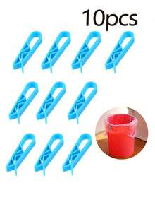 1个/10个/15个装垃圾桶夹，垃圾桶夹，塑料厨房垃圾桶夹，浴室垃圾袋夹，垃圾篮垃圾桶夹，垃圾袋夹，坚固防滑固定夹 - 彩色 - 查看 12