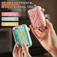 自动弹出式便携牙线盒 - 高级旅行牙线盒，配有超细牙线棒，呵护口腔卫生，清新口气 - 小巧便捷，易于携带 - 彩色 - 查看 3