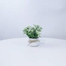 1 pièce/4 pièces Mini plantes artificielles en pot, série verte de fleurs et verdure artificielles, décoration pour la maison, le bureau/le bureau/la table à manger/la coiffeuse - Vert - Voir 11