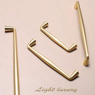 1pc Gold Drawer Pull Handle, Zinc Alloy Material With Quality Casting Craftsmanship, Minimalist Style Cabinet Door Knob, Vintage Home Decor, Suitable For Wardrobe, Vanity, Cabinet, Storage Closet And Kitchen Cabinet