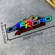 1张激光彩虹4x4越野乙烯基贴纸，防水带霓虹灯，适用于卡车、SUV、ATV/UTV - 车身装饰，泥地/雪地/地形轮拱设计 - 多色 - 查看 7