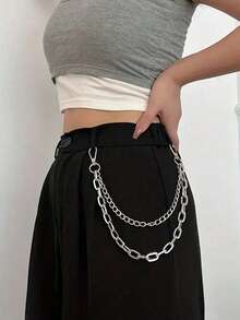 1pc Multi-Layer Metal Body Chain, Gothic Punk Y2K Style Accessory For Men, Suitable For School, Halloween And Other Occasions - Multicolor - View 5