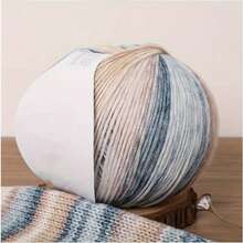 彩虹渐变色染色针织纱线，手工DIY针织纱线，中等粗细纯针织纱线，渐变色棉混纺针织纱线，柔软单股纱线，适用于手工围巾、帽子、毯子等。 - 彩色 - 查看 10