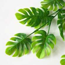 4 cây giả lá hình mai rùa, cây nhựa chống tia UV dùng để trang trí trong nhà và ngoài trời, phòng ngủ, tường nhà, đám cưới, sân vườn, hiên nhà. - màu xanh lá - Xem 5