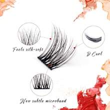 Upgraded,12 Lash Clusters Wispy D Curl With No Plastic Feel,Natural Cluster Eyelash Extensions,Ultra-Soft Individual Lashes With Thin Band,Long-Lasting And New Comfort -Radiant Style[],38505214 - French Floral - 查看 5