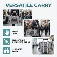 IISVGE 安全拉链防逃脱宠物背包 | 宽敞透气可折叠猫狗旅行包 | 符合航空公司标准的可折叠透气宠物包，情人节礼物 - 彩色 - 查看 7