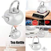 Tetera de Acero Inoxidable Tetera de Agua Portatil Tetera de Acero Inoxidable Pulido con de Filtro de Hojas Tetera para el Hogar Tetera con Filtro de te Plata 18CMConveniente, Aislamiento térmico, grado alimenticio  y limpio - plateado - Ver 1