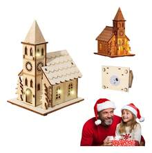 TendenciaMini Cabaña Navideña Con Luces Led 3d, Regalo De Navidad. Color Madera NaturalCalidad premium - 1 - Ver 1
