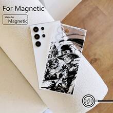 Coque de téléphone : Nouvelles pièces à la mode Anime Coque de téléphone compatible avec Galaxy S25 S24 S23 S22 S21 S20 FE Ultra Plus 4G 201G Transparent Magnétique Antichoc Housse arrière souple en TPU - Transparent - Voir 4