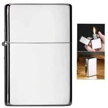 Encendedor Recargable Metálico Clásico Elegante Vintage para uso en Cocina Hogar Camping - Plateado - Ver 1