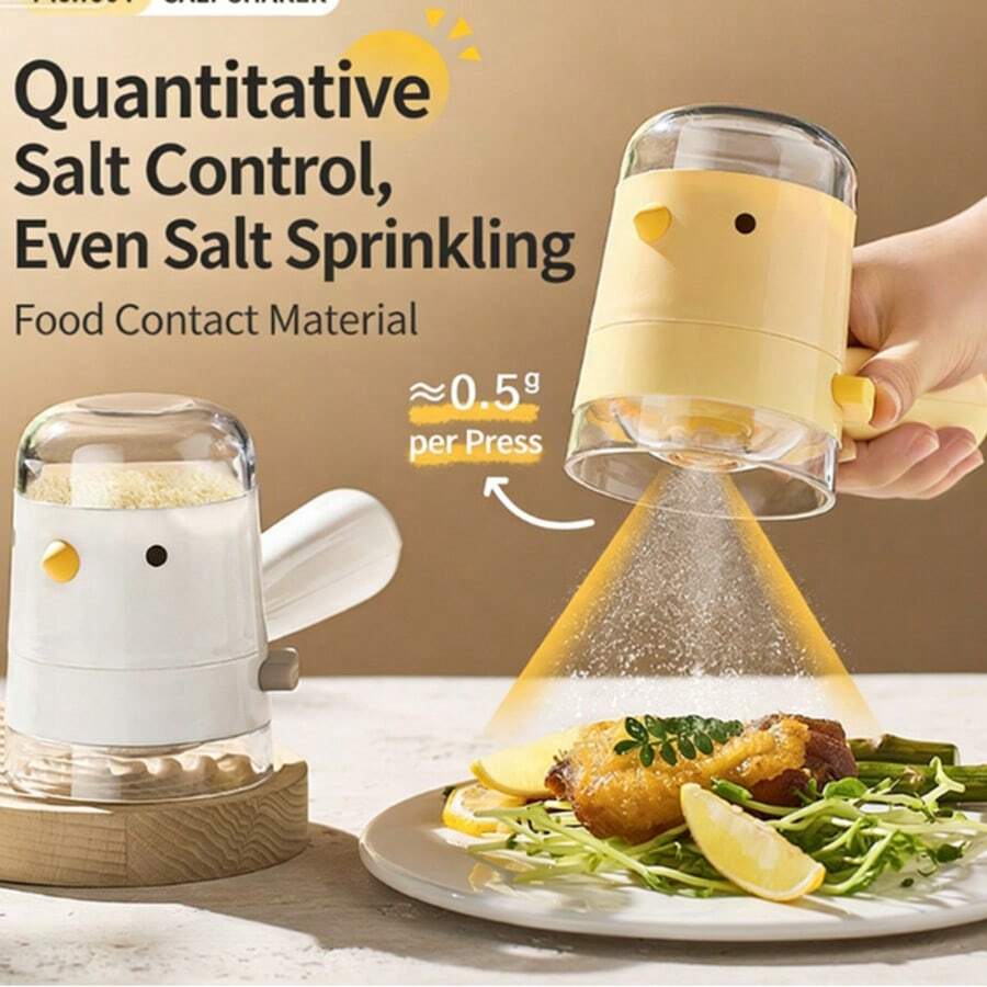 1个卡通小鸟调味瓶，精准定量，厨房必备盐瓶，防尘防潮，适用于汤、烹饪、出租房、单身人士、宿舍、多人家庭 - 彩色 - 查看 1