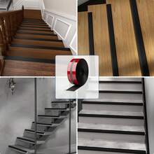 Selbstklebende rutschfeste Treppenkantenschutzstreifen, abnehmbare und aufklebbare Vinyl-Kantenschutzprofile für Innen- und Außentreppen, rutschfeste Treppenkanten, geeignet für Glas, Fliesen, Holzböden