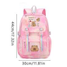 Cute Capybara Soft Nylon Backpack - Lightweight,Spacious,With Fuzzy Pom Pom Decor,School Daily Commute,Back To School Surprise Supplies Essentials - Style-b - View 5
